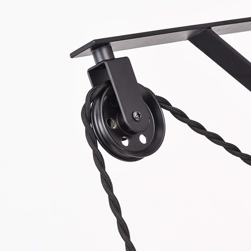 Topotdor Wall Mount Bracket and Pulley Set of 2 for Vintage Farmhouse Hanging Lighting DIY Industrial Pendant Light Fixture (Black) - Image 3